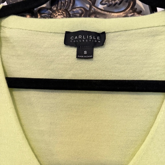 Carlisle Collection Semi-Sheer Cashmere V-Neck Sweater Women’s Small Lime Green - Picture 5 of 9